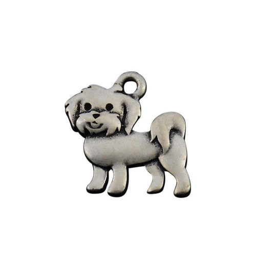 Maltese Charm Maltese Jewelry Silver Plated Maltese Dog Etsy