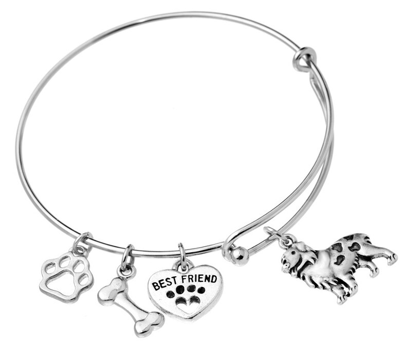 Australian Shepherd Charm Bracelet Stainless Steel Australian Etsy