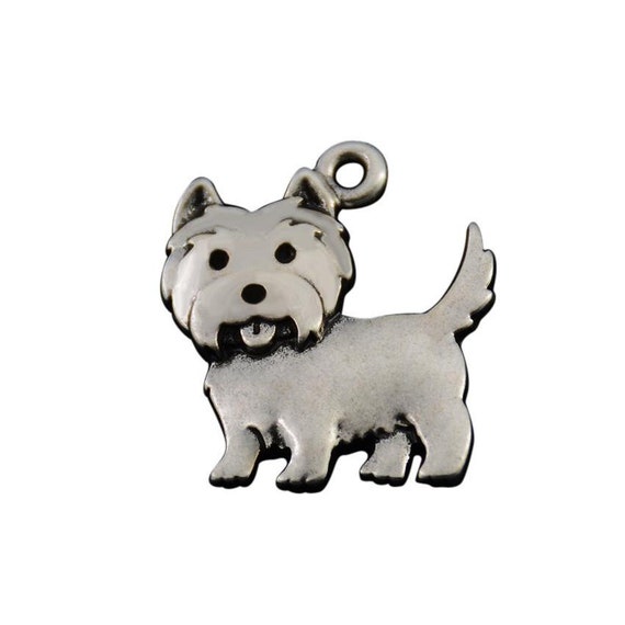 Sterling Silver West Highland Terrier Disc Charm