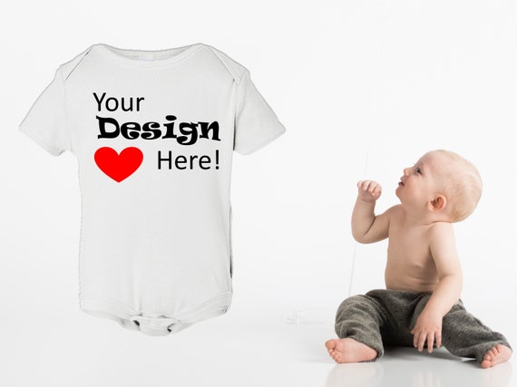 Baby White Blank Bodysuit Mockup Infant One Piece Stock Baby White Blank Bodysuit Mockup Infant One Piece Stock