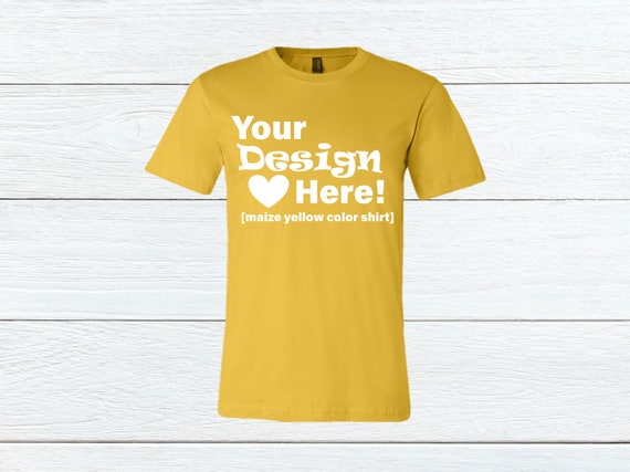 Download Maize Yellow Bella Canvas 3001 T-Shirt Mockup Wood - Free ...