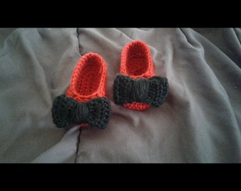 Crochet Toddler Mary Jane Slippers With Bow