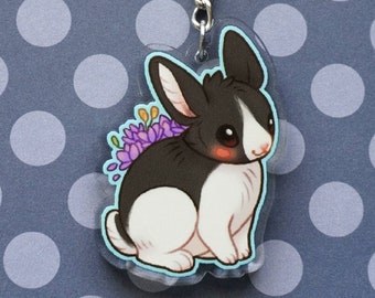 Bunny Keychain 2" • Bun Keychain, Bunny Charm, Rabbit Keyring, Cute Acrylic Keychain, Animal Lover Gift, Bag Accessory, Bunny Lover Gift