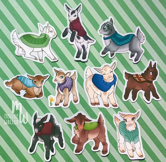 Goats in Coats Stickers Goat Sticker Sheet Cute Goats Farm Etsy