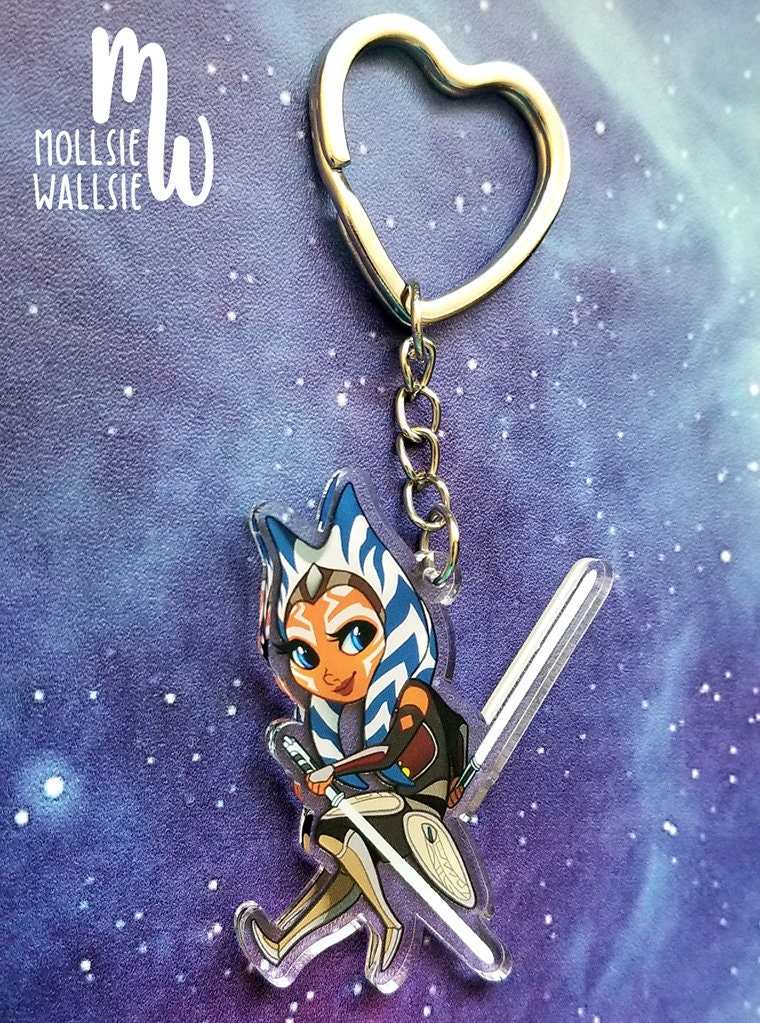 Ahsoka Keychain Doublesided 2 Acrylic Charm Etsy