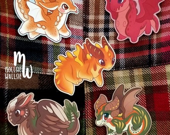 Autumn Dragon Stickers • Dragon Sticker Set, Vinyl Autumn Stickers, Dragon Gift, Cute Dragons, Sticker Sheet Pack, Cottagecore Stickers