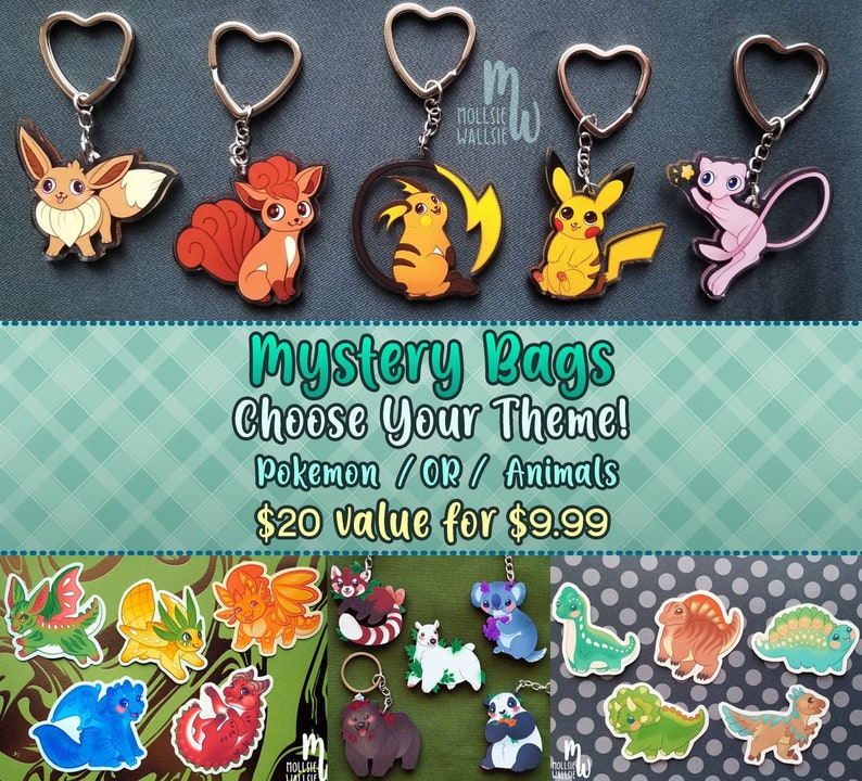 Mystery Bags Choose Animals or Pokemon Pokemon Mystery Etsy