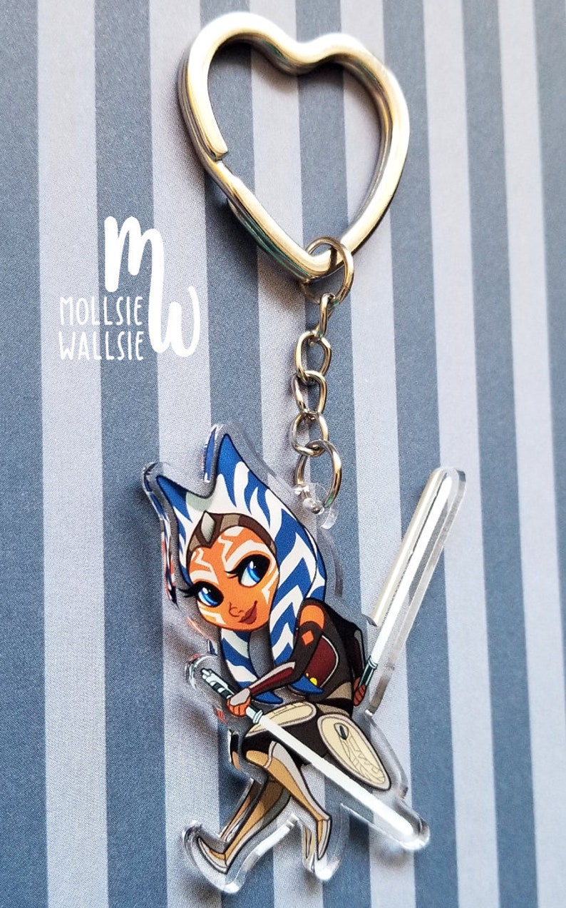 Ahsoka Keychain Doublesided 2 Acrylic Charm Etsy
