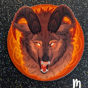 Werewolf Stickers • Hellwolf Decal, Spooky Halloween Sticker, Wolf Stickers, Scary Blood Moon, Dark Magic Animal Gift, Wolf Lover Gift