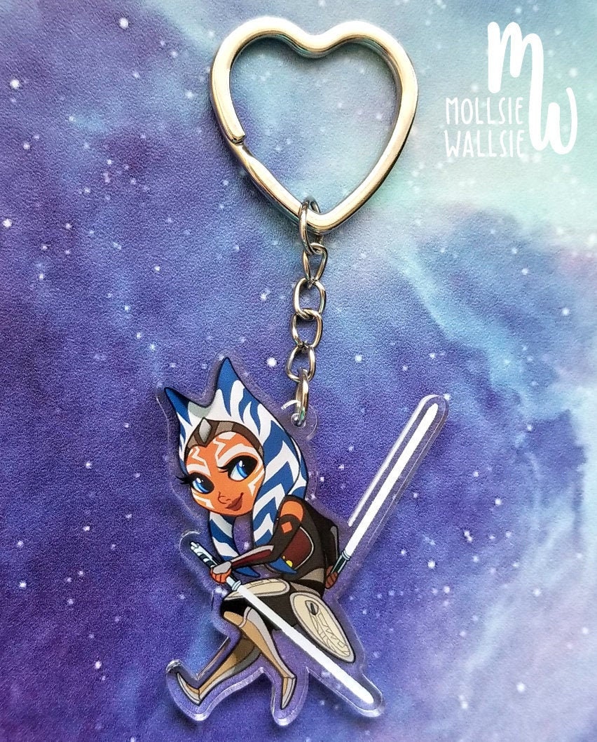 Ahsoka Keychain Doublesided 2 Acrylic Charm Etsy