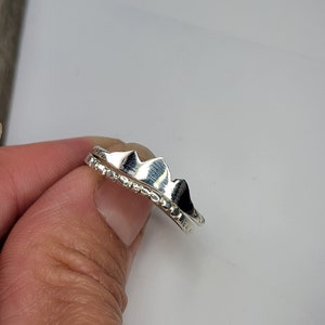 Mountain Ring with stackable River Ring Sterling Silver Size 7.75