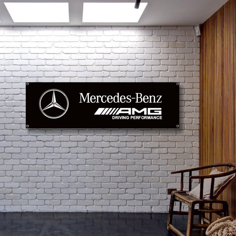 MercedesBenz AMG Banner Vinyl Or Canvas Garage Sign Etsy