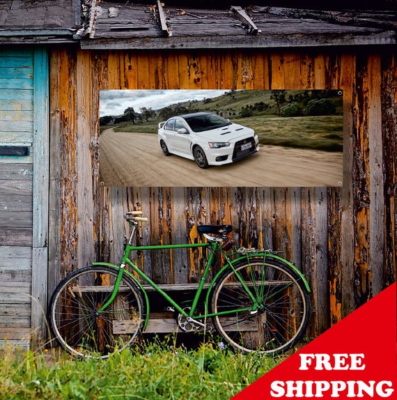 Mitsubishi Lancer Evo Workshop Garage Banner