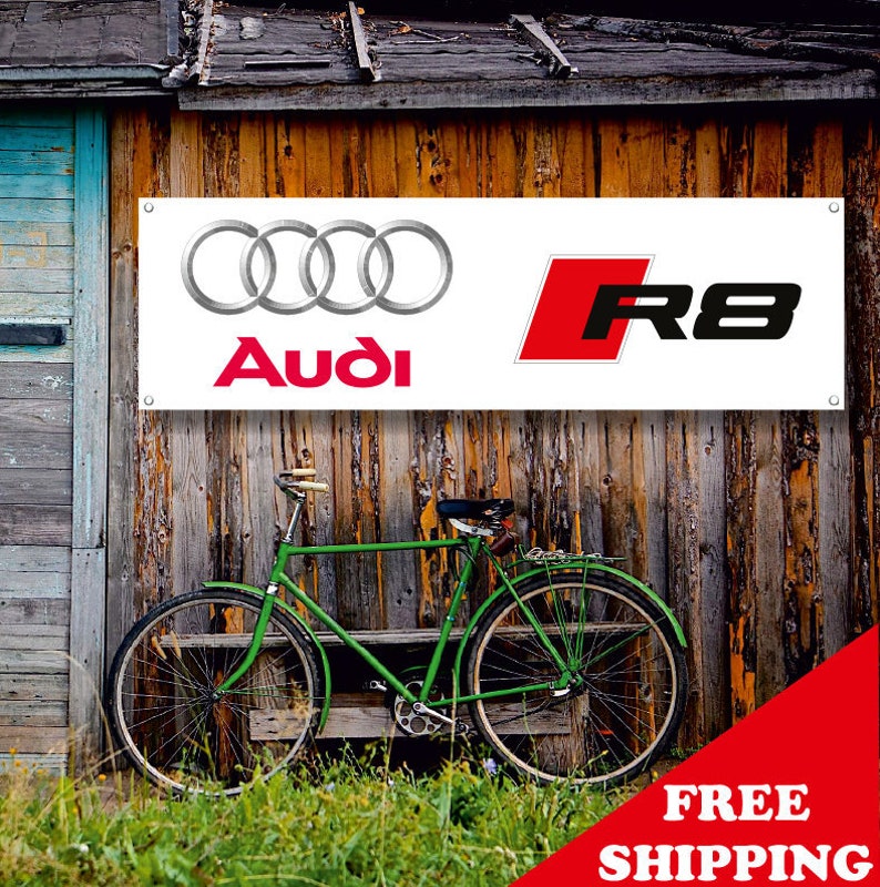 Audi R8 Banner Vinyl Or Canvas Garage Sign Adversting Flag Etsy