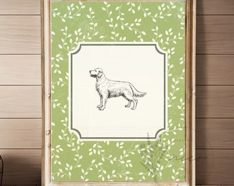 Vintage inspired dog wall art - digital download - nursery art - children's room art - vintage inspired prints - minimal nursery