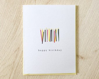 Minimal candle birthday card