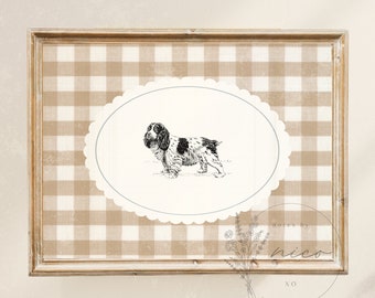 Vintage inspired puppy dog wall art - digital download - nursery art - children's room art - vintage inspired prints - minimal nursery
