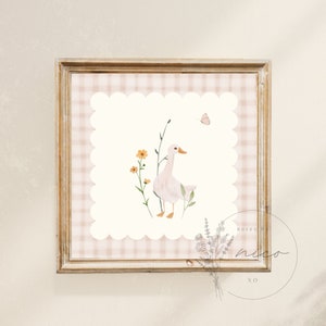 Vintage inspirierte Ente Wandbild - digitaler Download - quadratisches Kinderzimmer Kunst - Vintage inspirierter Druck