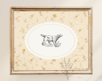 Vintage inspired golden retriever wall art - digital download - minimal nursery art - children's room art - vintage inspired prints