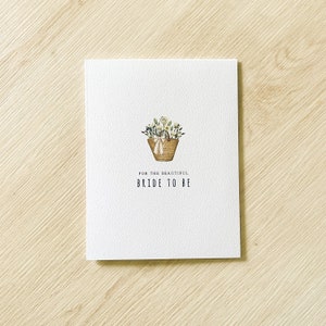 Blumenkorb Braut Karte - Brautparty Karte - minimale Brautpartykarte