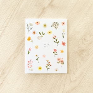 Loose floral thank you card - minimal flower thank you card