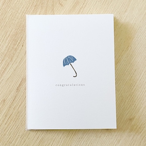 Cartão de chá de panela minimalista com guarda-chuva - cartão de chá de panela