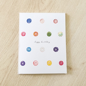 Carte d'anniversaire en forme de grille de beignets - carte d'anniversaire de beignet minimaliste