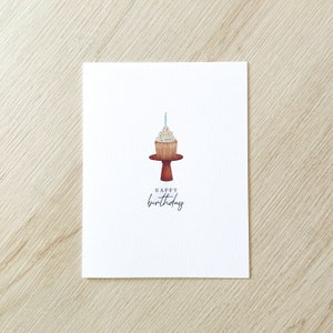 Carte d'anniversaire cupcake - carte d'anniversaire cupcake minimale - carte d'anniversaire minimale