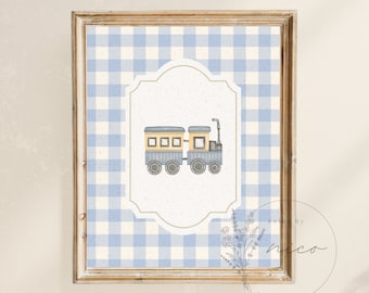Vintage inspired train wall art - digital download - nursery art - children's room art - vintage inspired prints - minimal nursery