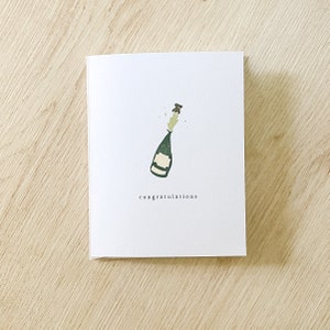 Champagne congratulations card - engagement card - wedding card - new house card - graduation card