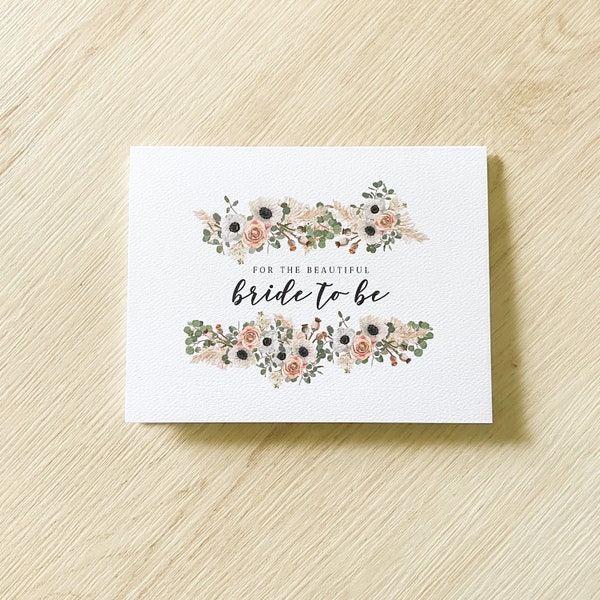 Blush floral Bride to be Karte - Brautpartykarte - minimale Brautpartykarte