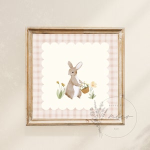 Vintage inspirierte Kaninchen Kaninchen Drucke - digitaler Download - quadratische Kunst - Kinderzimmer - Vintage inspirierte Drucke