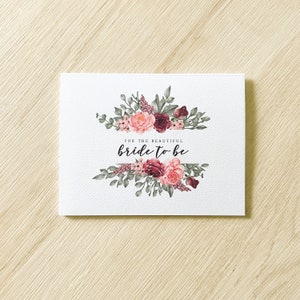 Rosa burgunder Blumenkarte - Brautpartykarte - minimale Brautpartykarte