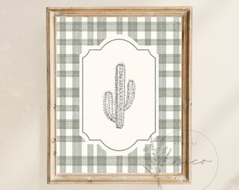 Vintage inspired cactus wall art - digital download - nursery art - children's room art - vintage inspired prints - vintage inspired nursery