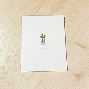 Plant thank you card - thank you greeting card - minimal thank you card