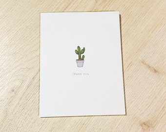 Plant thank you card - thank you greeting card - minimal thank you card