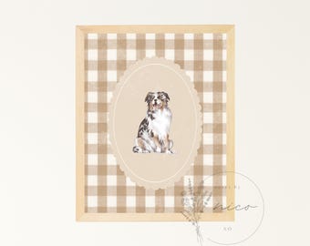 Dog painting wall art bundle - digital download - safari nursery art - neutral baby room art - vintage inspired prints