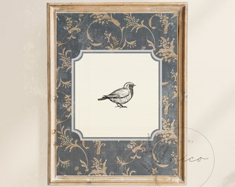 Vintage inspired bird wall art - digital download - nursery art - children's room art - vintage inspired prints - minimal nursery