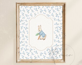 Vintage peter rabbit inspired wall art - digital download - nursery art - children's room art - vintage inspired prints - minimal nursery