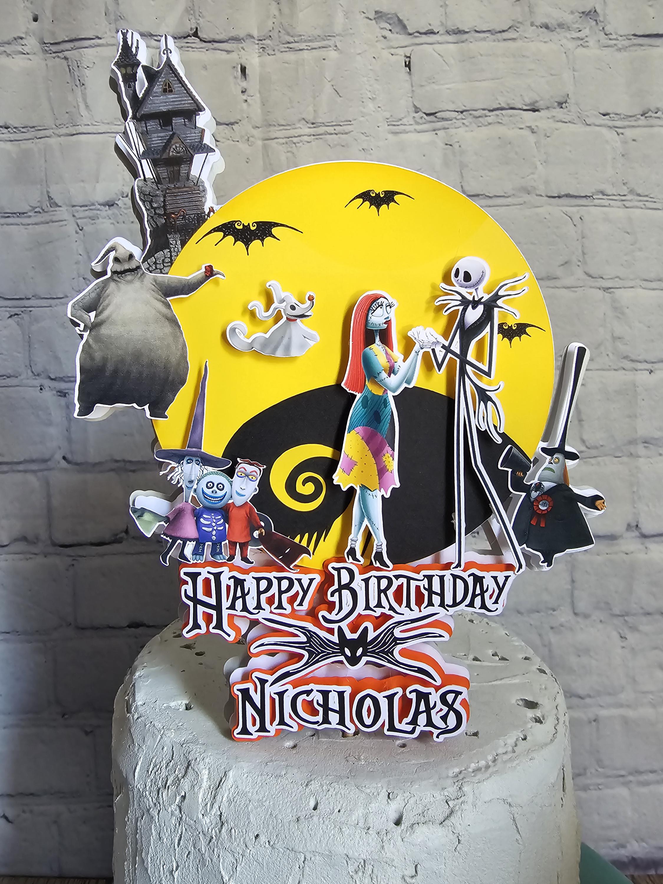Halloween Birthday Cake Topper Jack And Sally Pumpkin Decor - View #13