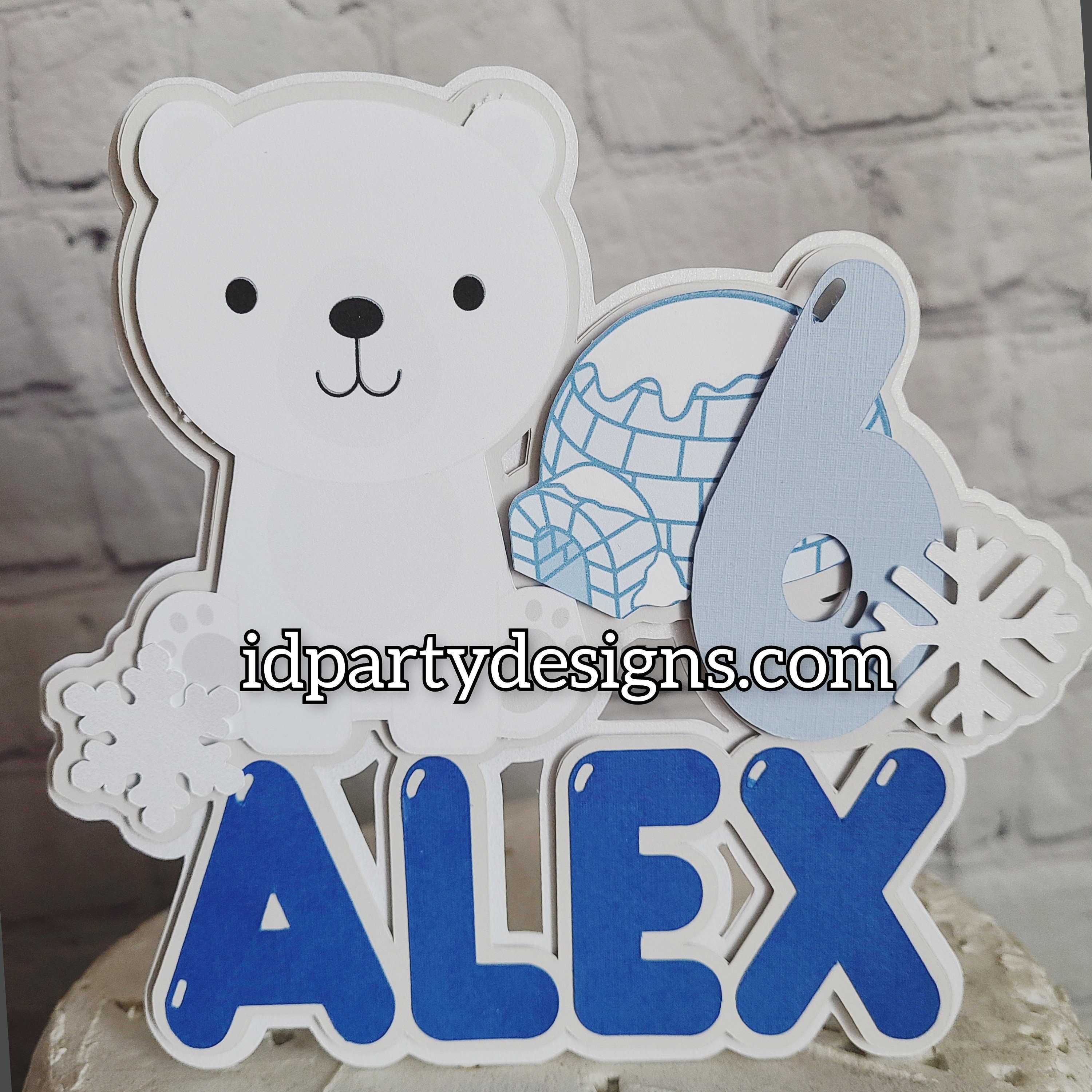 Edible Cutouts Arctic Animals and Snowflakes, Cupcake Cake Toppers