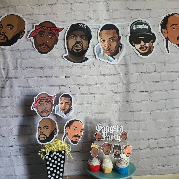 90s HIP HOP BIRTHDAY Cake Topper 90s Themed I love the 90s Ice Rappers Gangsta Rap All a Dream Gangsta Party