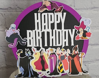 DISNEY VILLAINS BIRTHDAY Halloween Maleficent Evil Queen Ursula Hook Cruella Long Live Evil Disney Princess Baddies