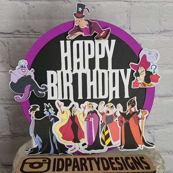 DISNEY VILLAINS BIRTHDAY Halloween Maleficent Evil Queen Ursula Hook Cruella Long Live Evil Disney Princess Baddies