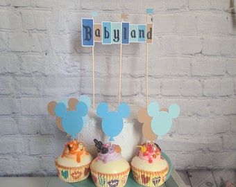 DISNEYLAND VINTAGE SIGN Birthday Cake Topper Happy Birthday Banner Happiest Babyshower on Earth Happiest Baby Shower Babyland