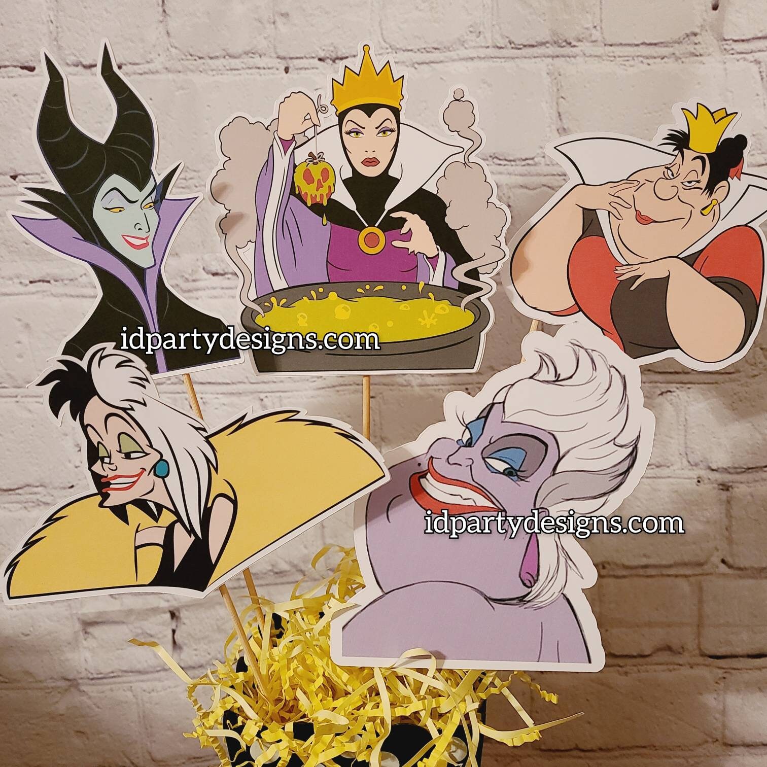 DISNEY VILLAINS CENTERPIECE Evil Birthday Maleficent Evil Queen Ursula