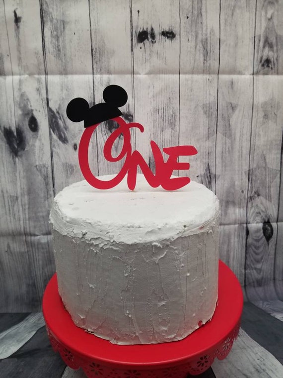 Mickey Mouse Cake Topper One Or Two With Mickey Ears Etsy