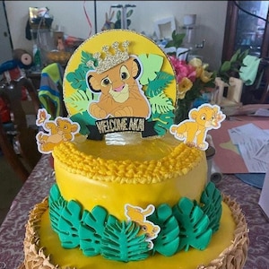 LION KING BABY Simba Cake Topper Banner Centerpieces Disney Baby Shower Disney Banner Lion King Banner Lion King Birthday Lion King Party