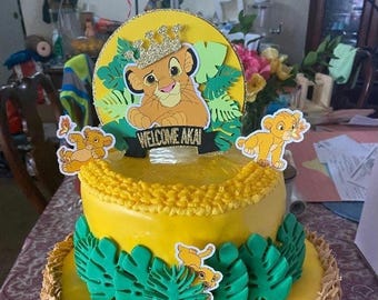 LION KING BABY Simba Cake Topper Banner Centerpieces Disney Baby Shower Disney Banner Lion King Banner Lion King Birthday Lion King Party