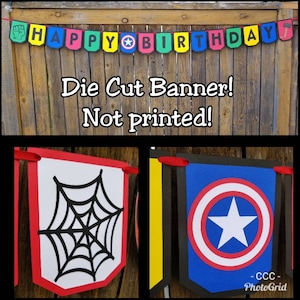 HULK AVENGERS BANNER Spiderman Avengers Birthday Super Hero Decorations Wakanda Forever Black Panther Birthday Captain America
